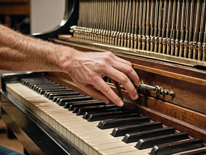 Piano technician at work
